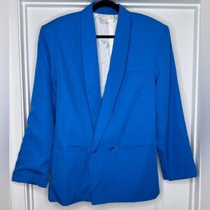 Retro Double Breasted Cobalt Blue Blazer, Sz Medium